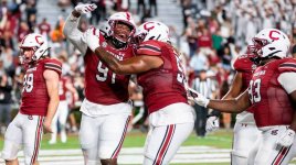 Selected Gamecock offensive players meet with the press Monday